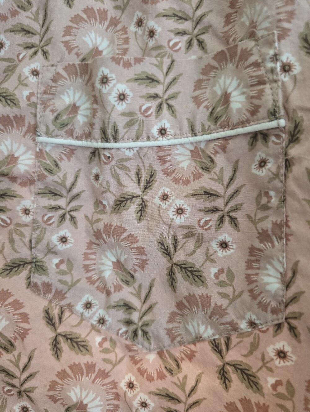 THE COMPANY STORE 100% Cotton Floral Poplin Mauve Floral Print Pajama Set S - Picture 4 of 9